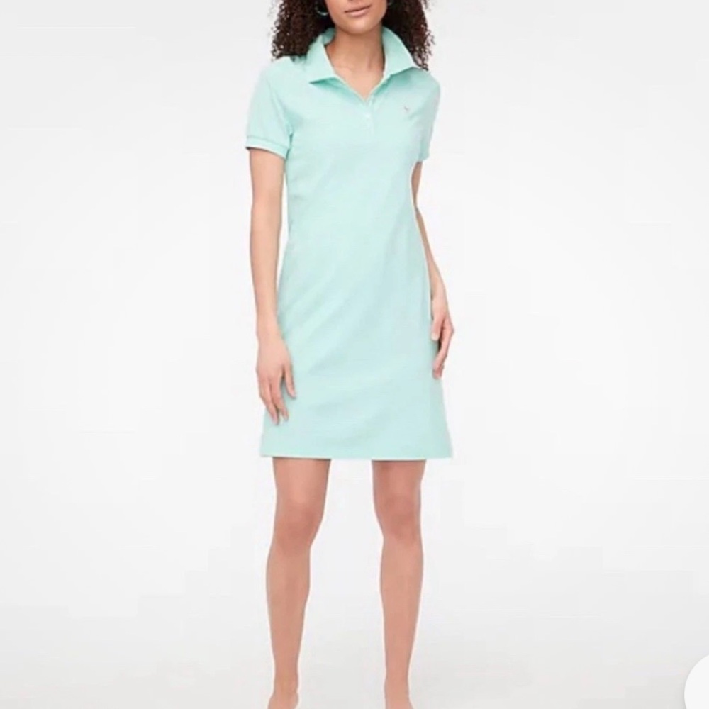 J. Crew NWOT Size XS Aqua Blue short sleeve polo dress